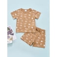 thumbnail image 2 of Chollius Baby Boys Summer Sets Shell Print Short Sleeve Top Drawstring Elastic Waist Shorts Causal Outfit, 2 of 9