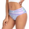 thumbnail image 2 of Balery Striped Gradient Ropa Interior de Algodón para Mujer con Dibujo – Braguitas Cómodas y Elásticas, Estilo Clásico-3X-Large, 2 of 6
