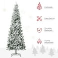 thumbnail image 6 of Izzovium 9ft Snow-Flocked Slim Pine Artificial Christmas Tree Green, 6 of 10