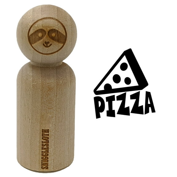 Pizza Slice with Text Rubber Stamp for Scrapbooking Crafting Stamping - Mini 1/2 Inch