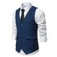 thumbnail image 5 of Sleeveless Shirts For Men Qiggri Men Fashion Retro Have Pockets-Breasted V-Neck Vest Tops Blouse Suit Vest For Men, 5 of 9