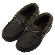 LULEX Men's Cozy Moccasin Memory Foam Slippers Indoor Outdoor Slip-on House Shoes