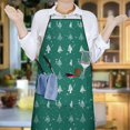 thumbnail image 5 of Green Christmas Tree and Snow Pattern Apron-Garden Aprons for Women with Pockets-Cotton Linen Waterproof Kitchen Cooking Gardening Aprons Adjustable for Kitchen,Cooking,BBQ and Salon 33"x27", 5 of 7