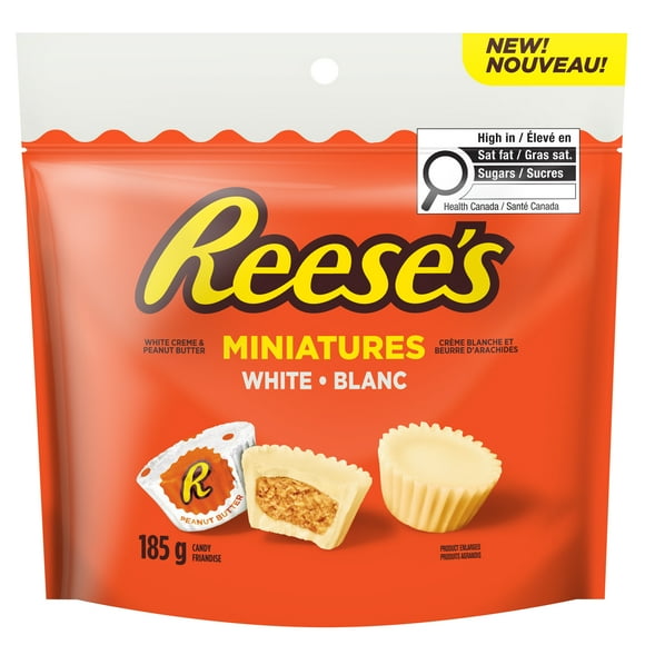 REESE'S Peanut Butter Cup White Creme Miniatures, 185g, 185 g