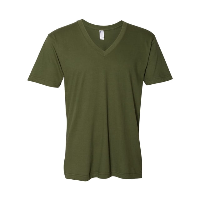 American Apparel Fine Jersey V-Neck Tee, XS, Olive