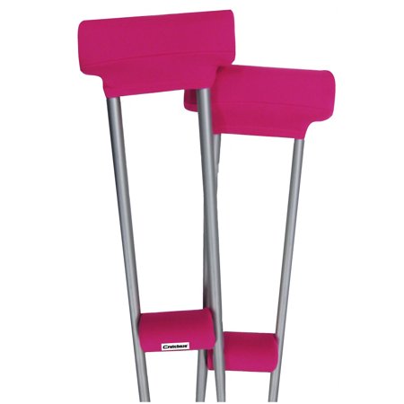Crutcheze Hot Pink Crutch Pad Set Underarm Hand Grip Covers
