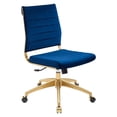 thumbnail image 2 of Modway Jive Armless Mid Back Performance Velvet Office Chair in Navy, 2 of 9