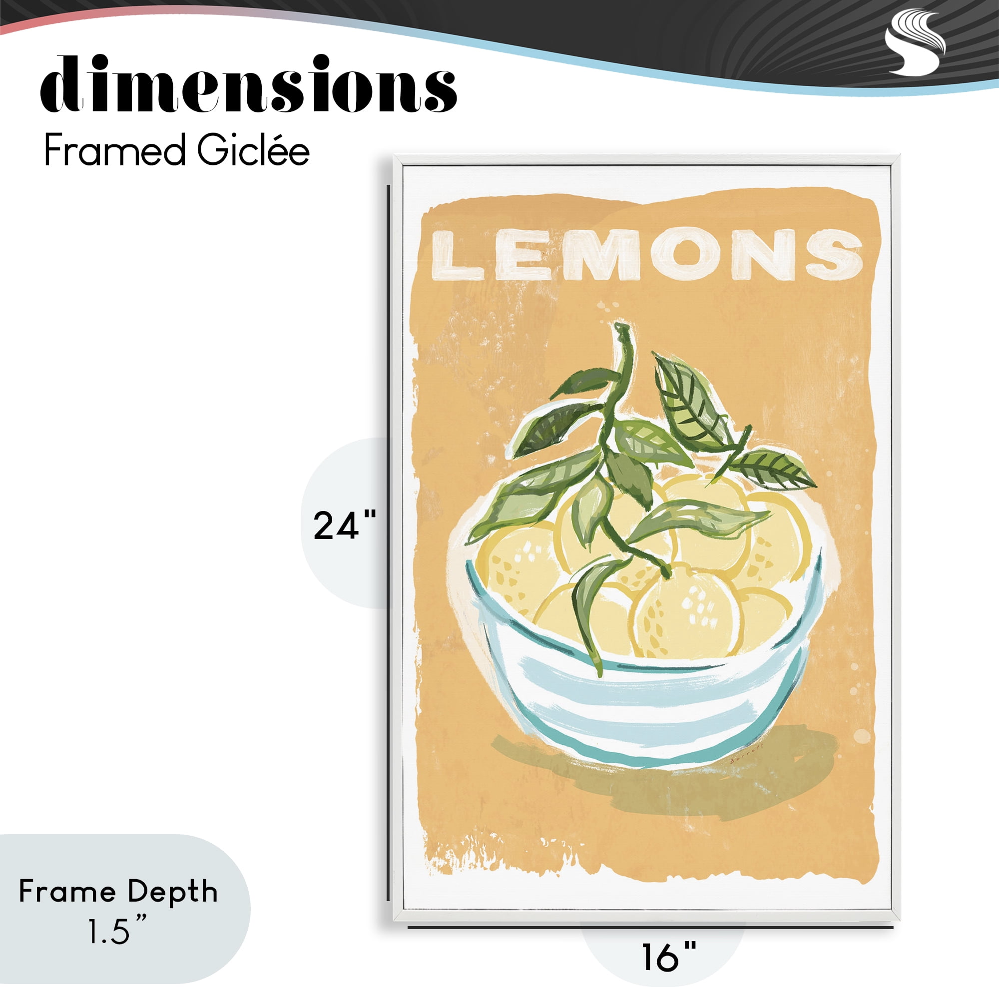 Stupell Industries Lemon Twist Motif White Framed Giclee Art, design by Chad Barrett