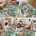 thumbnail image 5 of Pink Flamingo Area Rugs 2.7'x5', Washable Small Throw Rugs for Kitchen Bedroom, Summer Tropical Plants Green Leaves Indoor Outdoor Rug Non-Slip Low Pile Carpet Runner Reversible Floor Mats, 5 of 8
