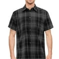 thumbnail image 6 of Maximos Men's Plaid Shirt Short Sleeve Classic Western Full Button Down Shirt, Navy/White/Sky Blue, S, 6 of 6
