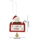 thumbnail image 2 of Adorno para árbol de Navidad con dibujo de Papá Noel, pequeño letrero colgante con campanas navideñas, 2 of 2