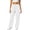 White, variant on Annhoo Women Straight Leg Pants Elastic High Waist Seamed Panel Loose Trousers with Pockets Outdoor Athletic Pant