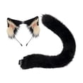 thumbnail image 3 of Conjunto de orejas y cola de animales, novedad para fiestas temáticas de juegos de rol, accesorios para fiestas Negro, 3 of 8