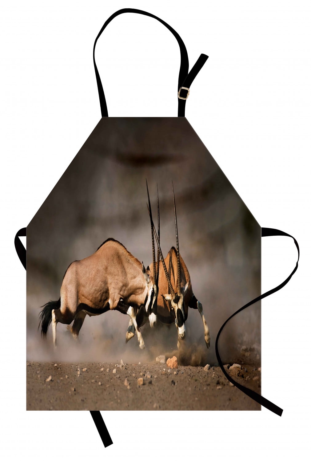 Africa Apron Fight Between Two Gemsbok On Plains Of Etosha Namibia Savage Safari Theme Design Unisex Kitchen Bib Apron With Adjustable Neck For Cooking Baking Gardening Brown Tan By Ambesonne Walmart Com