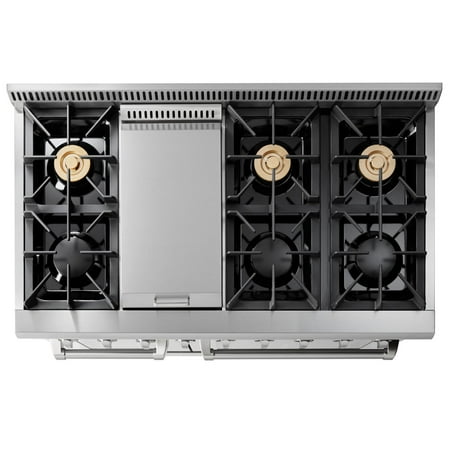 Thor Kitchen - 6.7 Cu.Ft. Freestanding Double Oven Liquid Propane Gas Range - Stainless steel