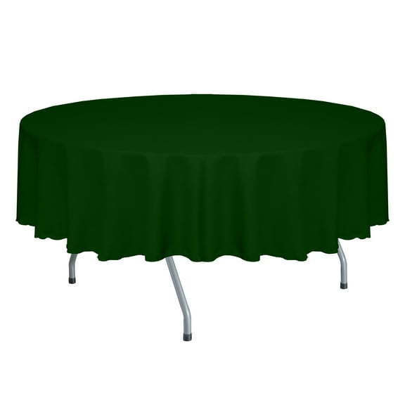 Ultimate Textile (10 Pack) Faux Burlap - Havana 72-Inch Round Tablecloth - Basket Weave, Hunter Green