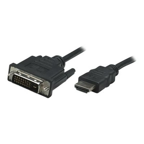 Manhattan HDMI to DVI-D 24 1 Cable, 3 ft., Male to Male, Black - Lifetime warranty