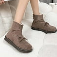 thumbnail image 5 of Bnwani Boots for Women New Fashion Cotton Toe Zipper Flat Snow Boot Brown Size 7, 5 of 8