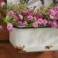 thumbnail image 6 of DecMode White Metal Sink Indoor Outdoor Wall Planter with Bronze Hardware and Distressed Accents, Set of 2 17", 13"W, 6 of 17
