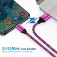 thumbnail image 6 of USB Charger Block,FiveBox USB Wall Charger Block with 3PACK Android Type C USB C Charging Cables 6ft 3.1A Three Port USB Wall Charger Adapter USB Brick Phone Charger Plug Fast Charging Block(Rose), 6 of 8