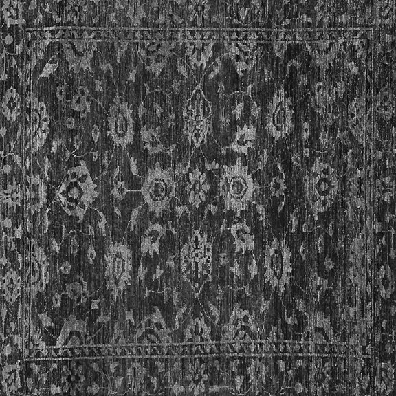 Ahgly Company Indoor Square Oriental Gray Traditional Area Rugs, 6' Square