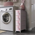thumbnail image 2 of Sorbus Narrow Dresser Tower with 4 Drawers - Vertical Storage for Bedroom, Bathroom, Laundry, Closets, and More, Steel Frame, Wood Top, Tie-dye Fabric Bins (Pink), 2 of 9