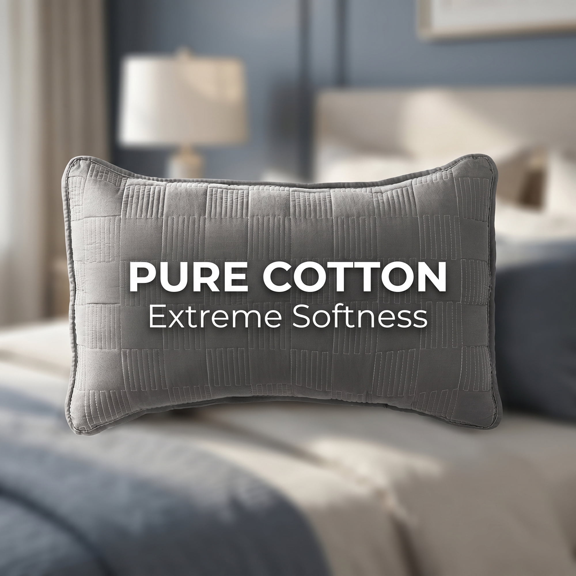 Unique Bargains Comfortable Pillow Protector, 2-pack, Polyester Quilted for Home Dark Gray