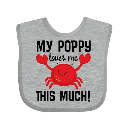 

Inktastic My Poppy Loves Me Grandchild Gift Baby Boy or Baby Girl Bib