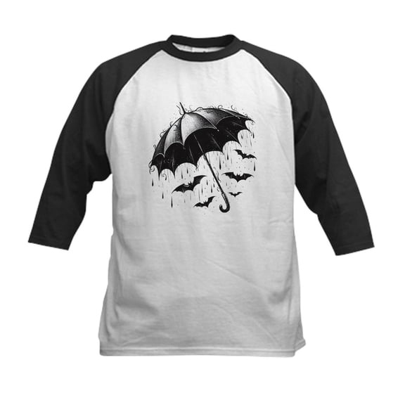CafePress - Raining Bats Kids Baseball T Shirt - Kids Cotton Baseball Jersey, 3/4 Sleeve Shirt