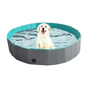 ZX Foldable Dog Swimming Pool, Portable Collapsible Outdoor Pet Bathing Tub, Kiddie Pool for Dog Cats & Kids (M: 80cm20cm(32’’8’’))