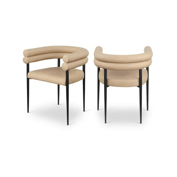 Meridian Furniture Lavina Tan Vegan Leather Dining Chair (Set of 2)