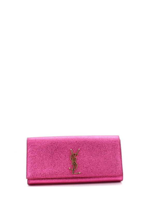 Pre-Owned Classic Monogram Clutch Metallic Calfskin Long By Rebag