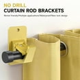 thumbnail image 3 of Universal Curtain Rod Holders, No Drill Curtain Rod Brackets, Self 3M Adhesive Curtain Rod Brackets Up to 30 LB, Nail Free Curtain Rod Hooks for Bathroom, Bedroom, Livingroom, Kitchen (4PC, Black), 3 of 10