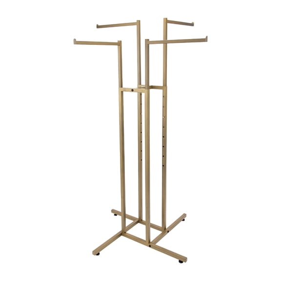 SSWBasics Gold 4-Way Clothing Rack with Straight Arms