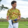 thumbnail image 5 of Balery Tropical Summer Fruit Printed Men’s Short Sleeve Polo Shirt, Midweight Men's Shirt,Golf Polo shirts -Medium, 5 of 8