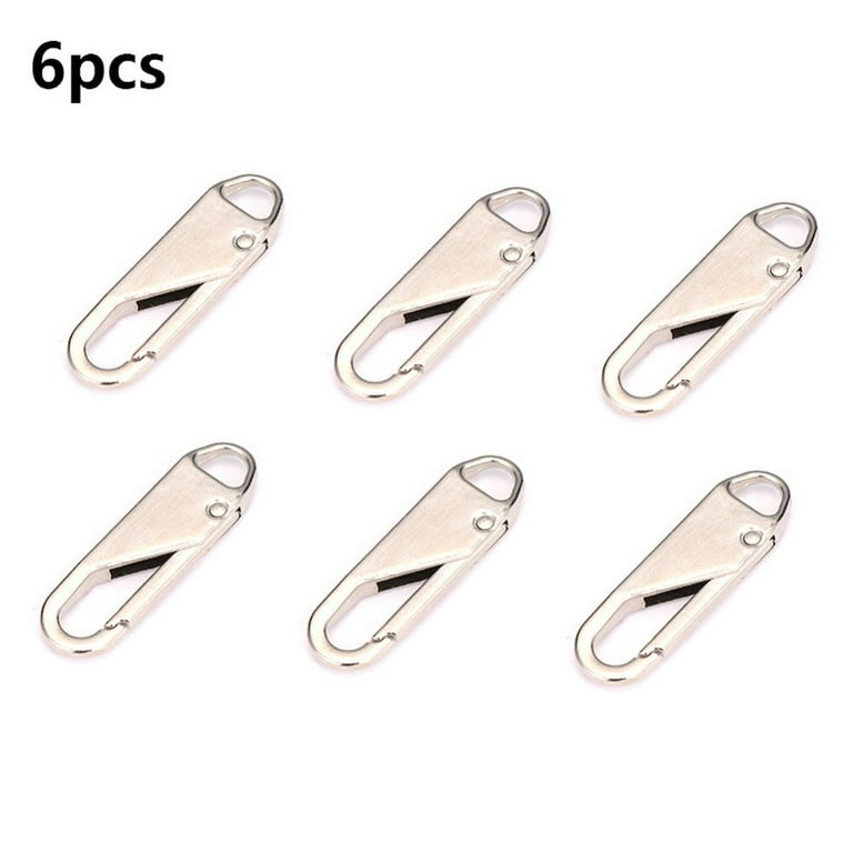Zipper Pull-tab Replacement, Zipper Pull Metal Tabs Zipper Head Handle  Replacement Zip Pull For Cloth Suitcase Backpack Jacket(12pcs,  Silver+black)