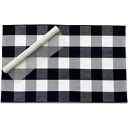 PANTRIC Buffalo Plaid Rug Outdoor 27.5 x 43 inch with Anti Slip Mat , Black and White Rug , Buffalo Check Rug for Kitchen , Layering Rug for Door