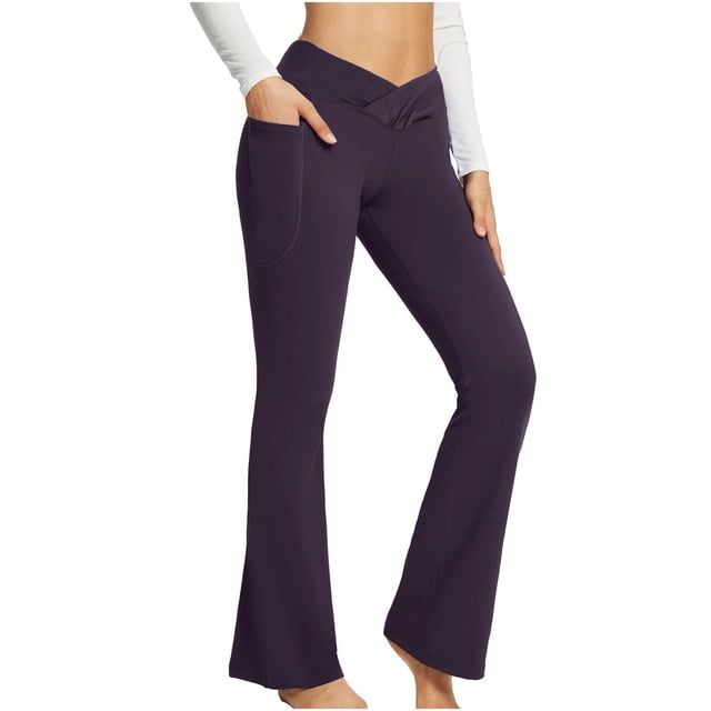 Pantalones de yoga transpirables, cómodos y versátiles, de color sólido, informales, de cintura alta, ajustados, para yoga y fitness para mujer