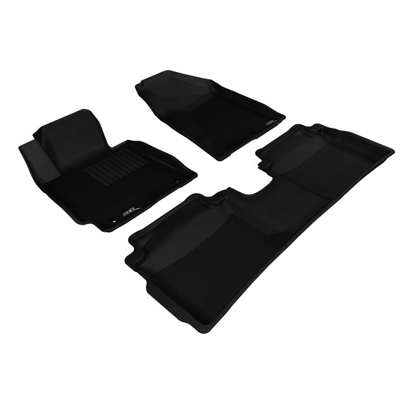 3D MAXpider L1KA01701509 Complete Set Custom Fit All-Weather Floor Mat for Select Kia Forte Models - Kagu Rubber (Black)