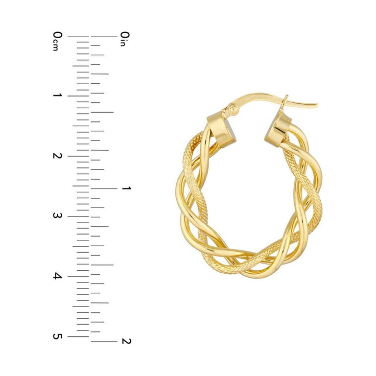 14k gold braided hoop earrings online