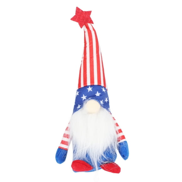 Independence Day Gnome Cute Handcrafted Beautiful Meaning Gnome Plush Decoration for Office Living Room Vertical Stripes