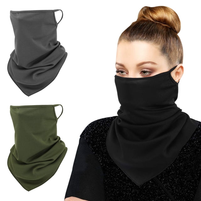 Mascarilla facial Bandana MoKo, paquete de 3 con orejeras, protección UV