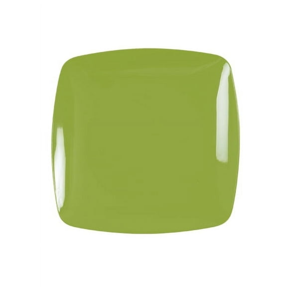 Party Source Renaissance Green Square Rounded 10" Dinner Plastic Plates 10ct