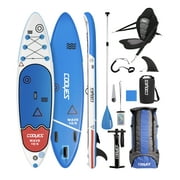 Cooyes Inflatable Stand Up Paddle Board 10 Ft. 6 In. SUP with Free Premium Accessories and Backpack, Non-Slip Deck, Cushion. Bonus Waterproof Bag, Leash, Paddle and Hand Pump