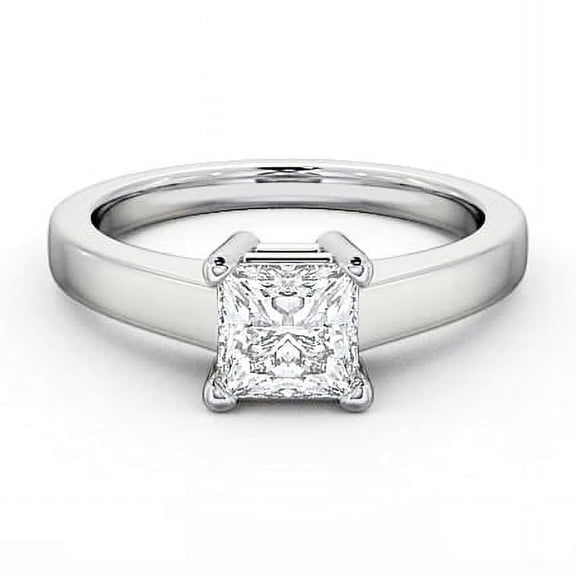 Nerra Jewel 14K White Gold Plated Rings - Princess Cut 1.9 Ct Excellent White Diamond Rings - Solitaire Engagement Sterling Silver Rings for Her - Daily Wear Fine Jewelry - Wedding Proposal Rings