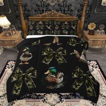 Homewish Camouflage Ribbon Child Bedding Comforter Set, Rustic Hunting Twin Comforter Sets, Wildlife Duck Animal Reversible Bedding Set, Super Cozy Room Decor, 2 Pieces