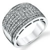 Sterling Silver Men's High Polish Micro-Pave Wedding Band Ring Simulated Diamond Cubic Zirconia CZ 13.5MM