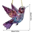 thumbnail image 3 of Sky Bluebird Stained Art Ornament,2D Double-Sided Winged Cardinal Christmas Ornaments, Hummingbird Suncatcher, Radiant Bird Design,Dark Purple, 3 of 6
