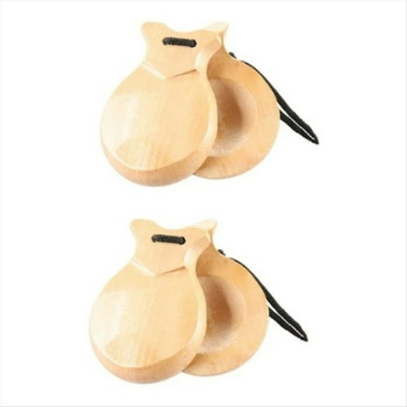 1 Par de CastañUelas EspañOlas CastañUelas Flamencas con Cuerda CastañUelas de PercusióN Manual de Madera Tradicional (Color Madera)