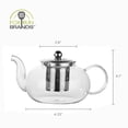 thumbnail image 4 of Fox Run Glass Teapot with Infuser, 4 Cup Clear Tea Pot with Smooth Pouring Spout, 4.3" x 4.1", 4 of 10